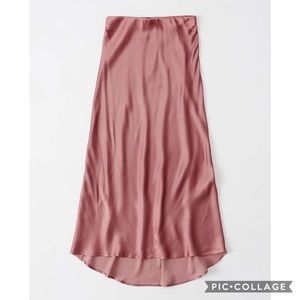 Abercrombie & Fitch satin midi skirt - XS